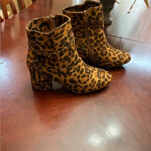 Refresh Leopard Print Ankle Boots